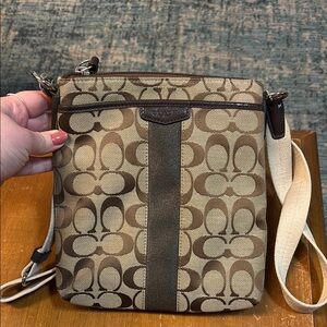 Brown and Tan Crossbody Bag